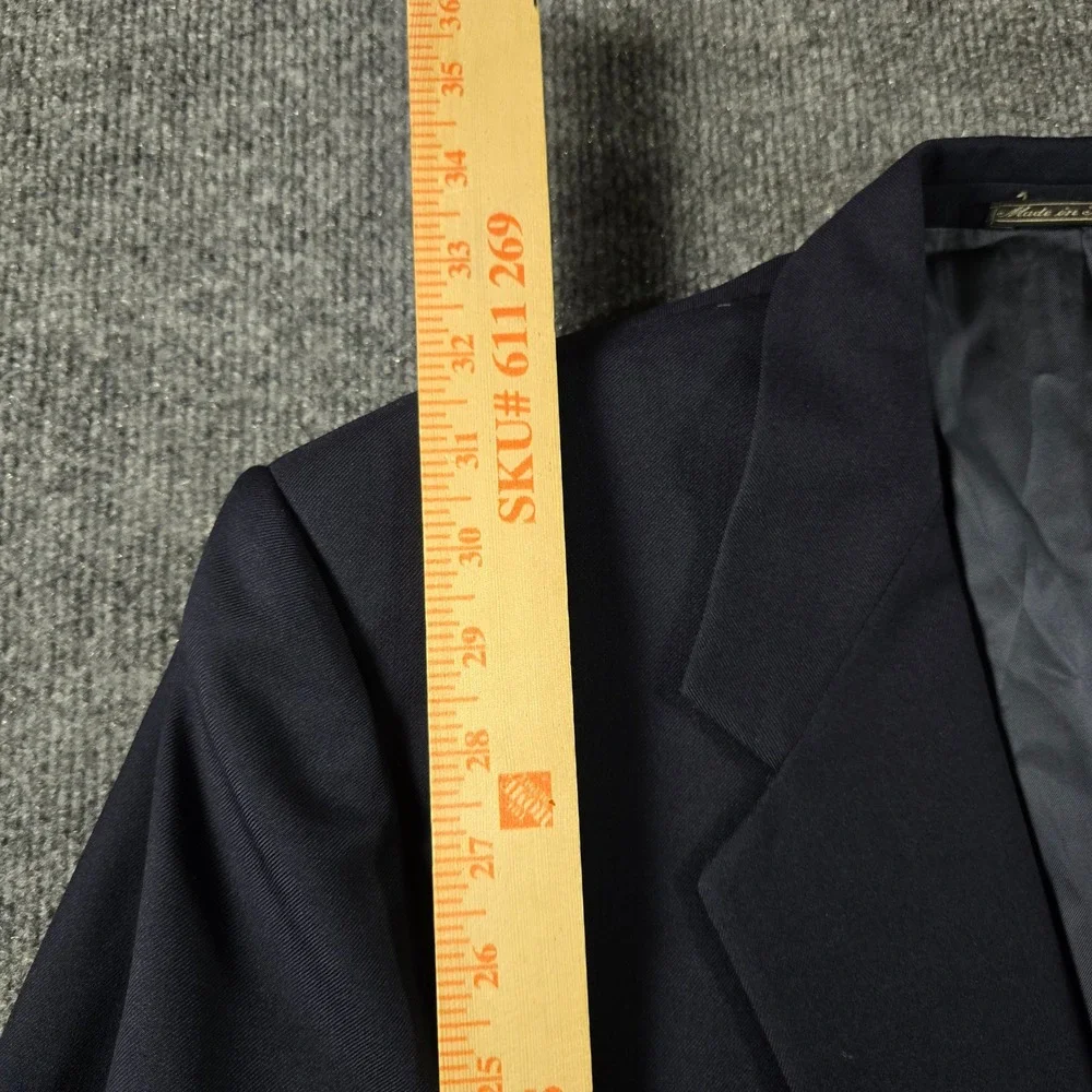 Corneliani Mens Navy Blue Super 100s Virgin Wool Blazer Made In Italy Size 52 l